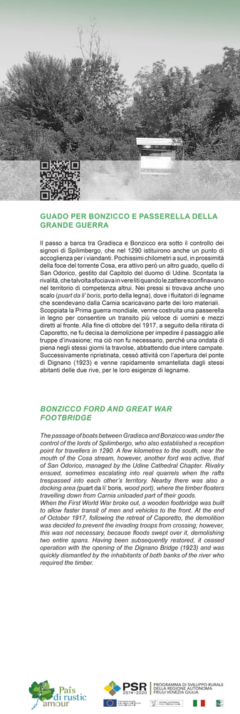 Guado sul Tagliamento e passerella di Bonzicco