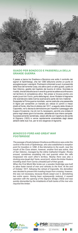 Guado sul Tagliamento e passerella di Bonzicco